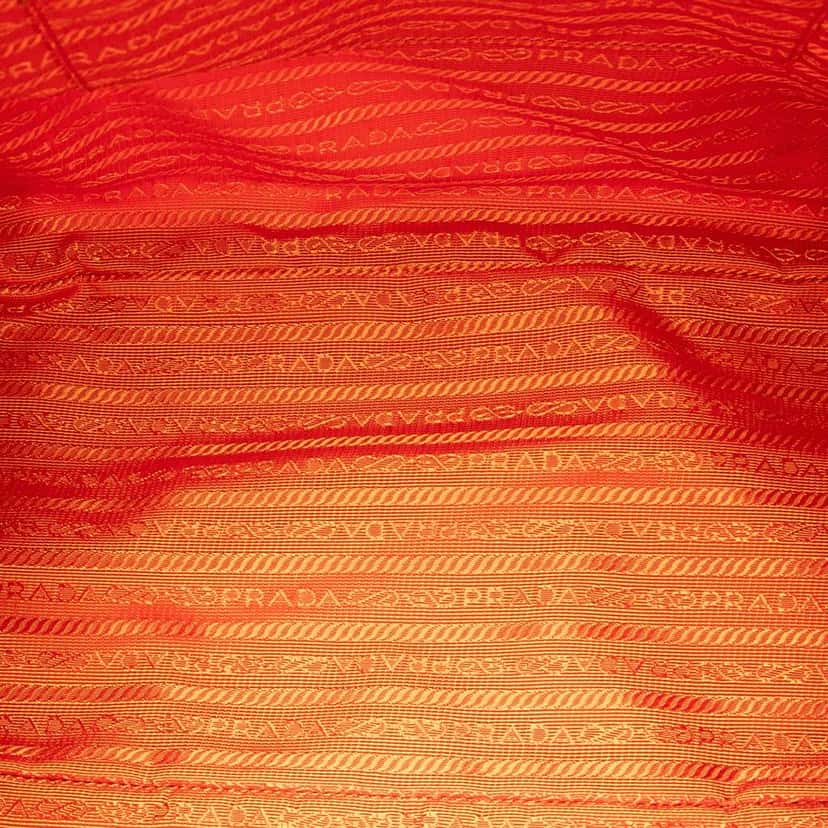Prada Saffiano Trimmed Tessuto Satchel Orange Good condition - Model View