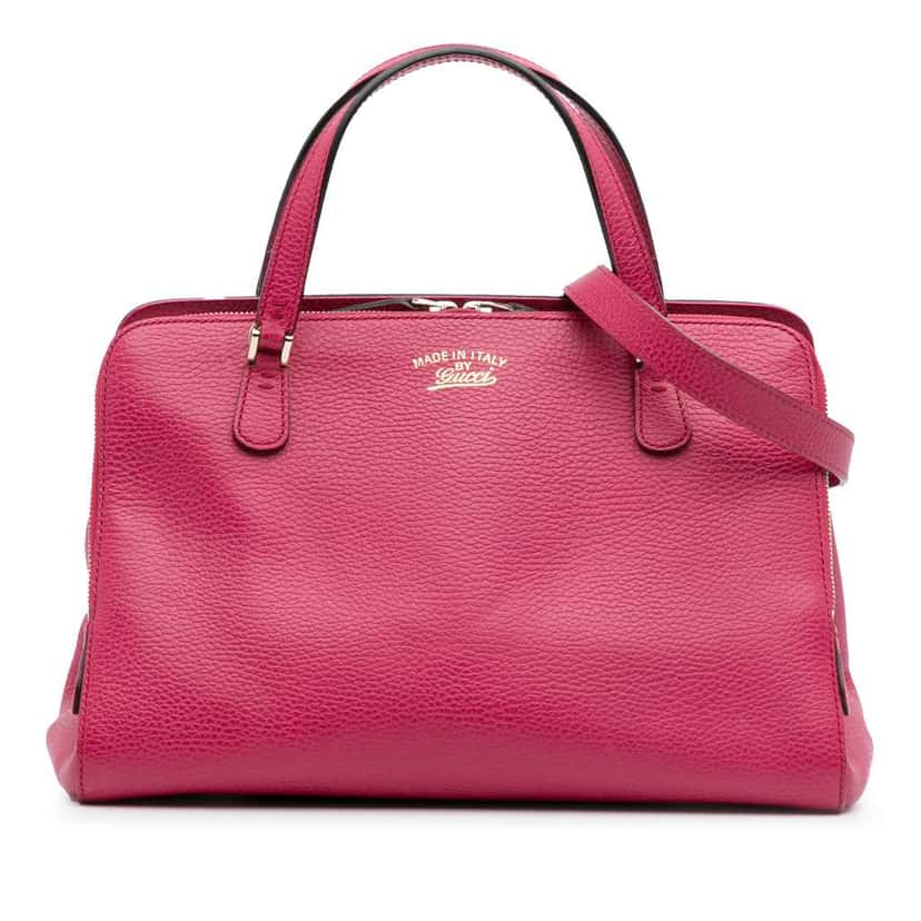 Gucci Calfskin Swing Top Handle Satchel Pink Leather Good condition - Front View