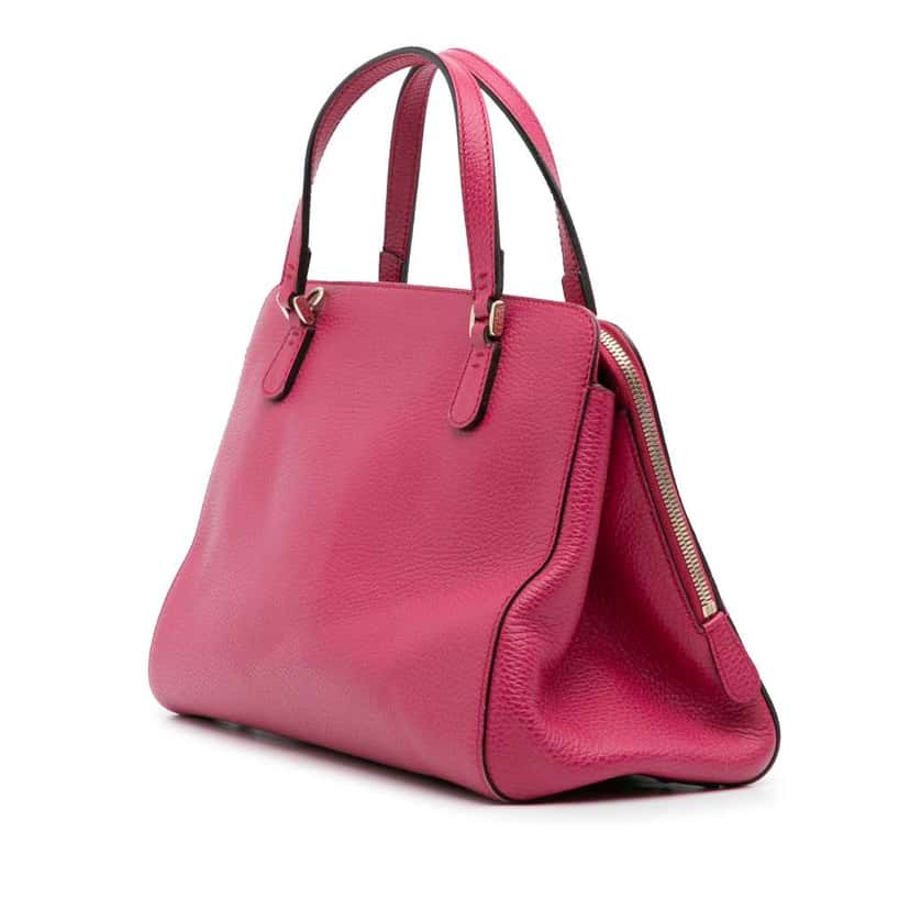 Gucci Calfskin Swing Top Handle Satchel Pink Leather Good condition - Back View