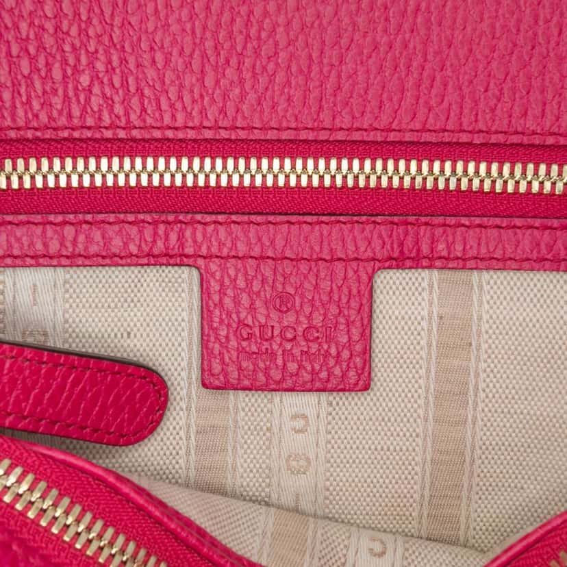 Gucci Calfskin Swing Top Handle Satchel Pink Leather Good condition - Box View
