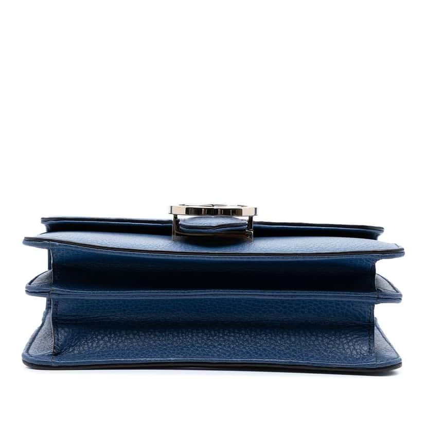 Gucci Small Dollar Calfskin Interlocking G Crossbody Blue Leather Good condition - Inside View
