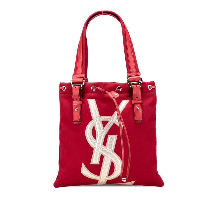 Saint Laurent Canvas Kahala Tote Red Canvas Good condition - Front View