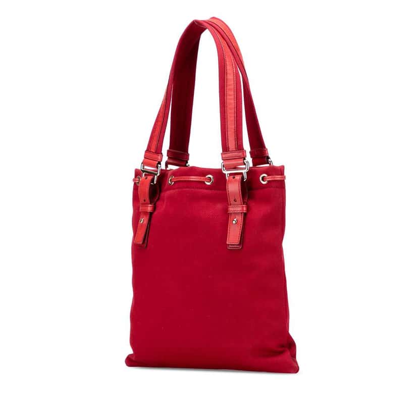 Saint Laurent Canvas Kahala Tote Red Canvas Good condition - Back View