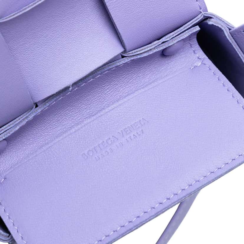 Bottega Veneta Extra Mini Nappa Maxi Intrecciato Cassette Crossbody Purple Leather Good condition - Box View