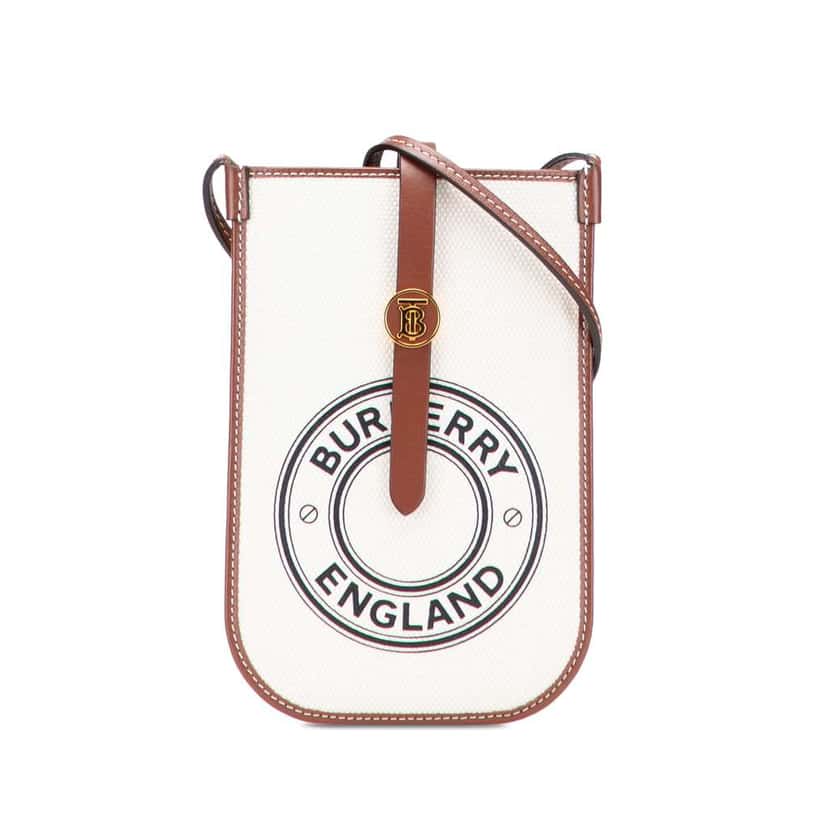 Burberry Canvas Anne Phone Case With Strap White Canvas Good condition - Front View
