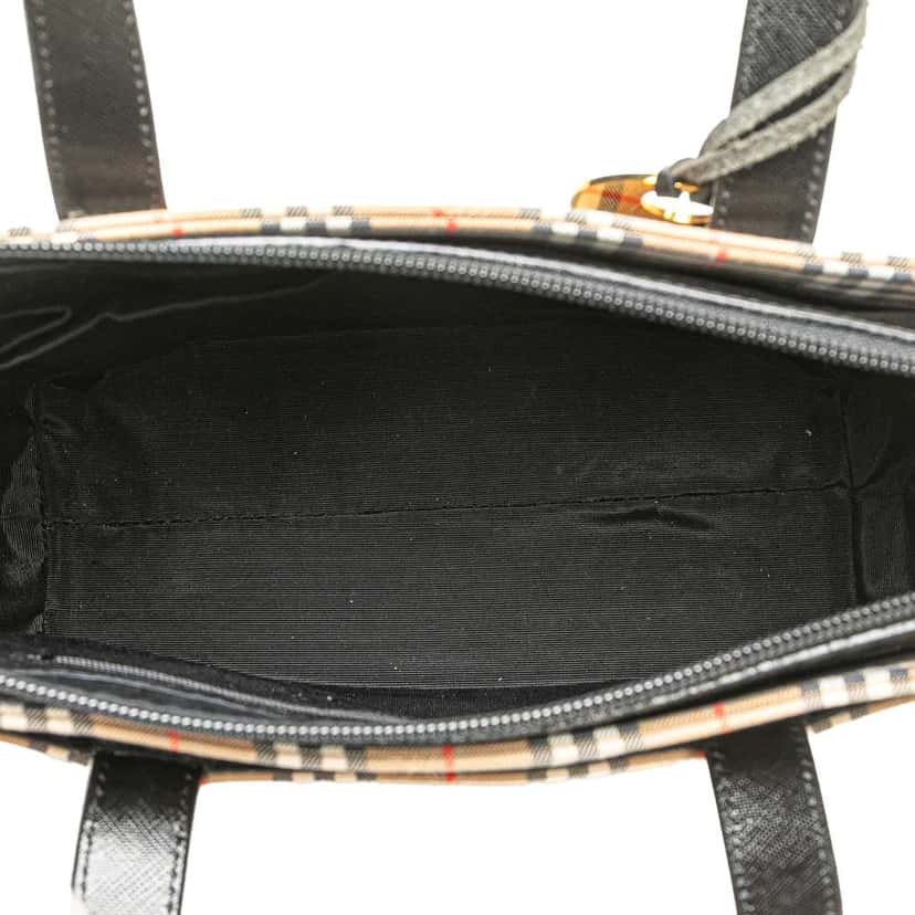 Burberry Haymarket Check Canvas Handbag Brown Canvas Good condition - Model View