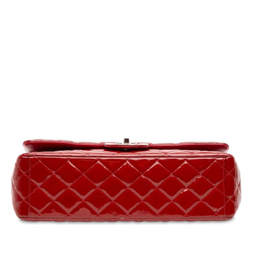 Chanel Maxi Classic Patent Double Flap Red Leather Good condition - Inside View