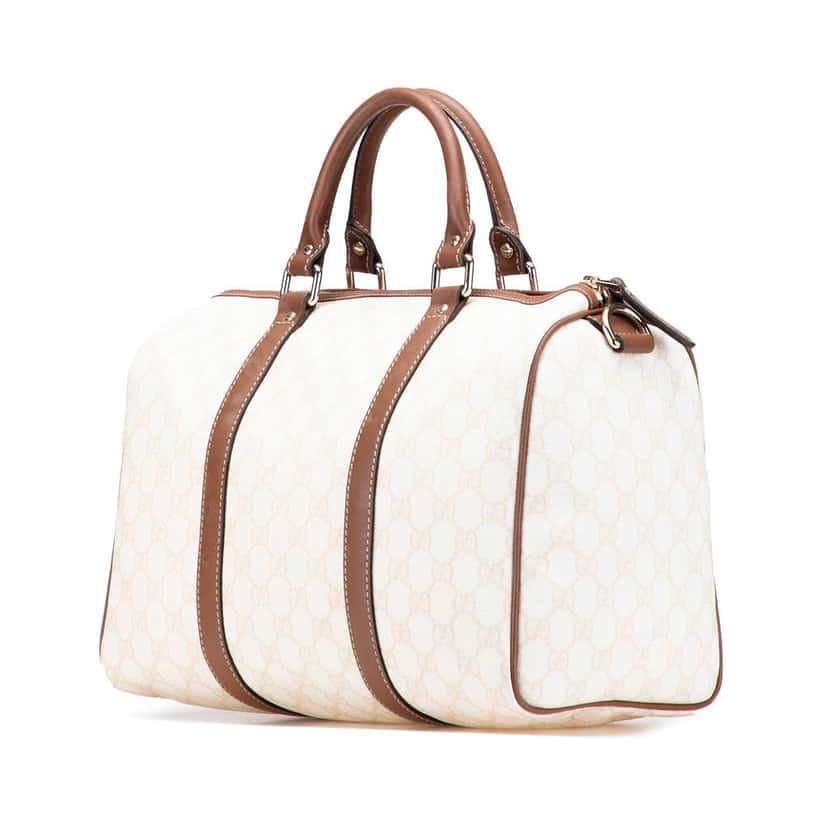 Gucci Medium GG Supreme Joy Boston White Canvas Good condition - Back View