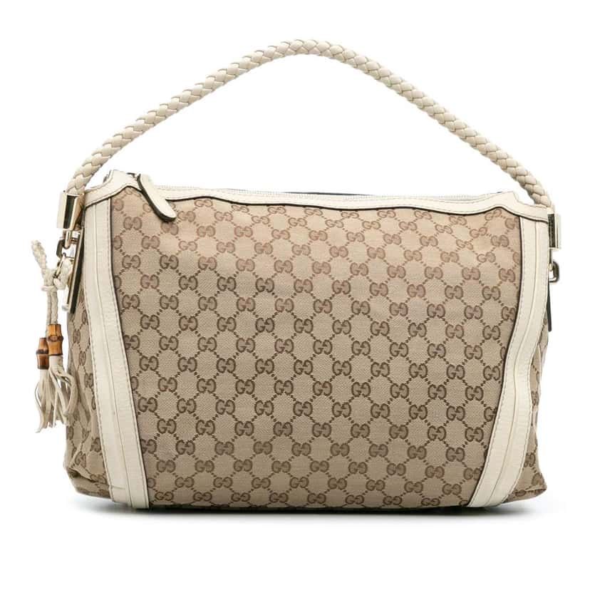 Gucci Medium GG Canvas Bella Shoulder Bag Brown Canvas Good condition - Front View