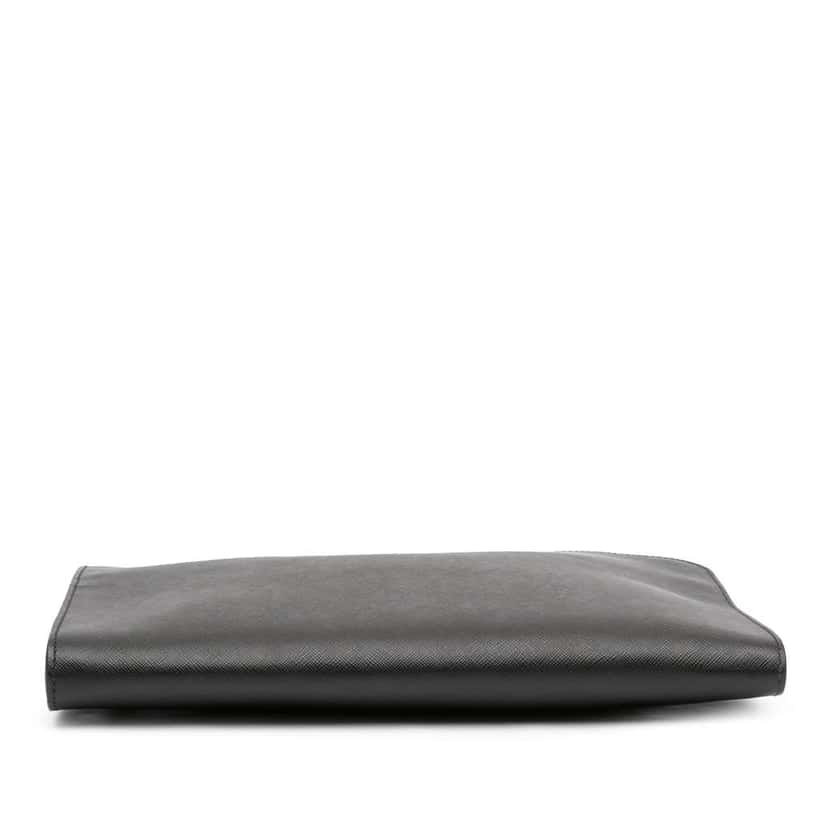 Prada Saffiano Clutch Black Leather Good condition - Inside View