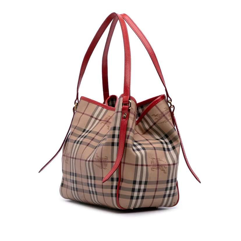 Burberry Small Haymarket Check Coated Canvas Canterbury Tote Brown Canvas Good condition - Back View