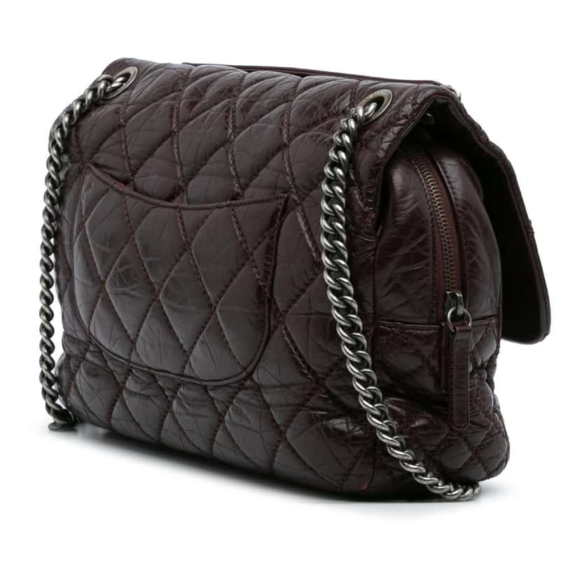 Chanel Jumbo Quilted Aged Calfskin New Portobello Flap Red Leather Good condition - Back View