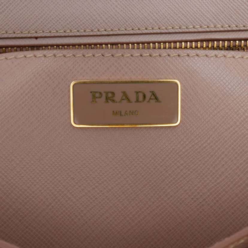 Prada Medium Saffiano Lux Galleria Double Zip Satchel Brown Leather Good condition - Box View
