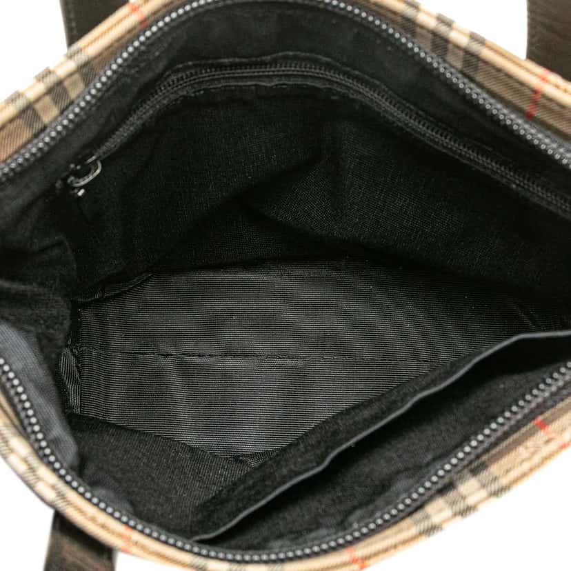 Burberry Haymarket Check Canvas Handbag Brown Canvas Good condition - Model View