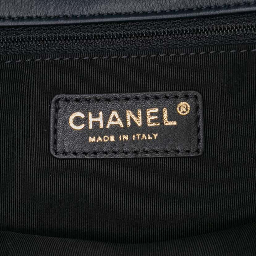 Chanel Medium Bicolor Calfskin Graphic Flap Blue Leather Good condition - Box View