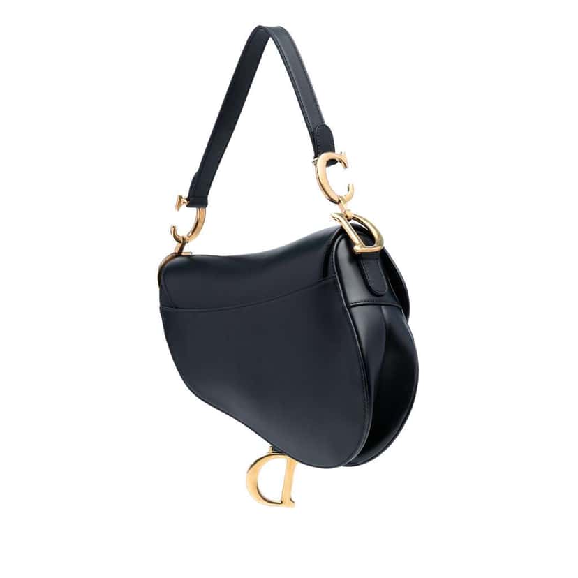 Dior Mini Leather Saddle Bag Black Leather Good condition - Back View