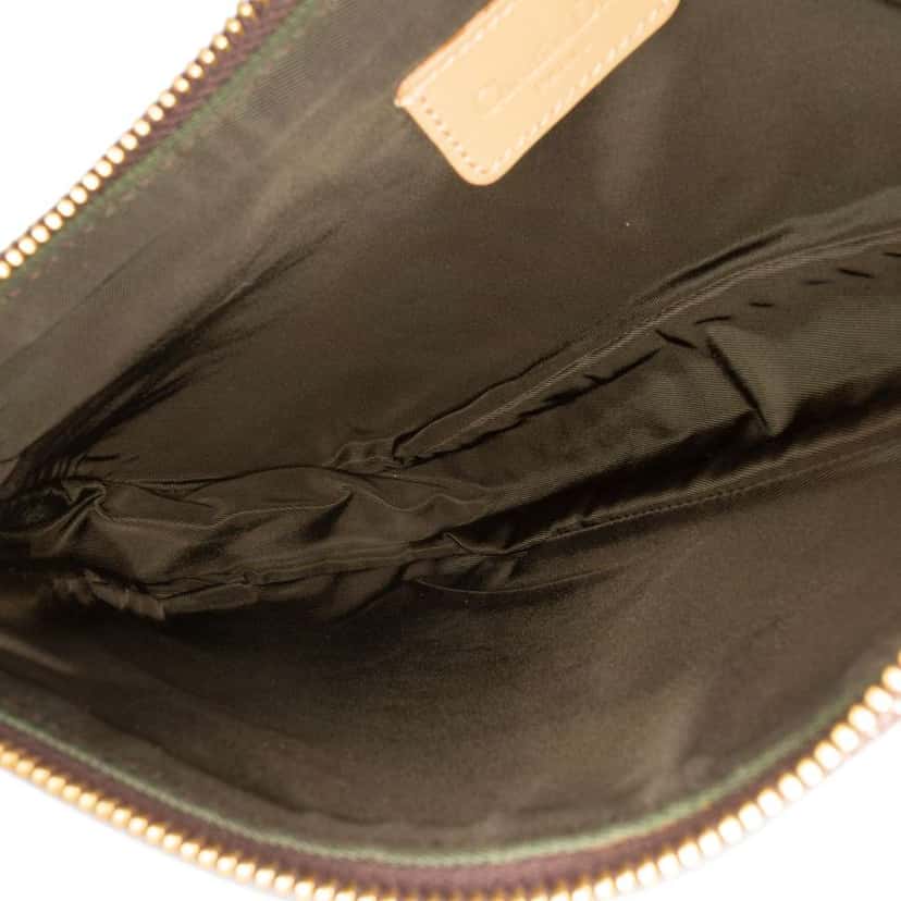 Dior Mini Diorissimo Canvas Saddle Pochette Brown Canvas Good condition - Model View
