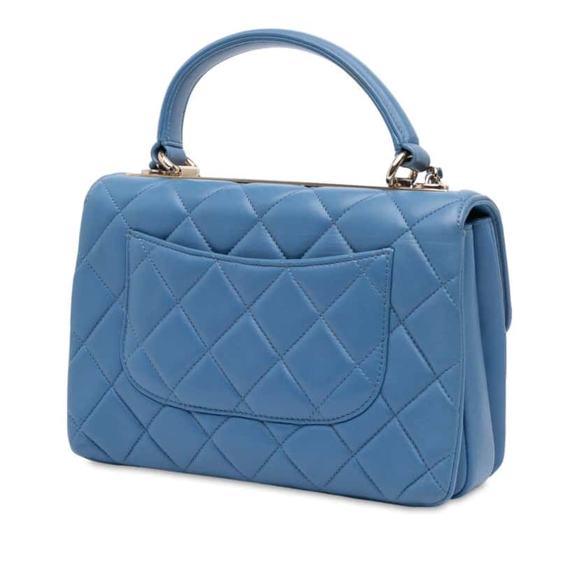 Chanel Small Quilted Lambskin Trendy CC Flap Blue Leather Good condition - Back View