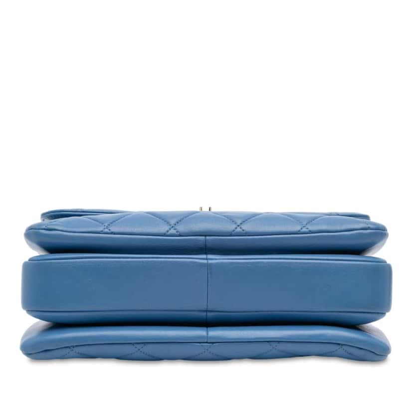 Chanel Small Quilted Lambskin Trendy CC Flap Blue Leather Good condition - Inside View