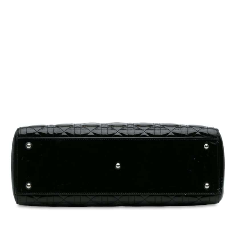 Dior Large Patent Cannage Lady Dior Black Leather Good condition - Inside View