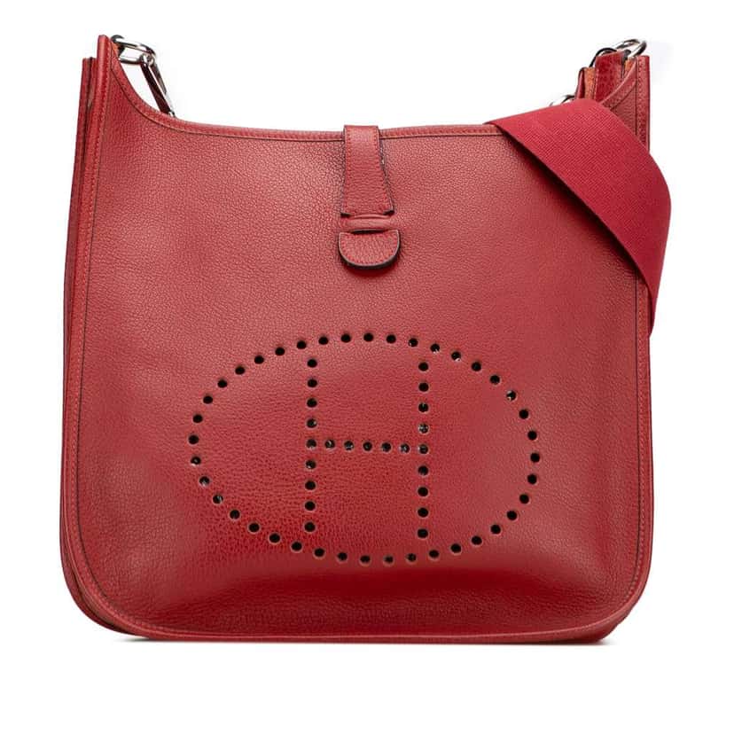 Hermès Fjord Evelyne GM Red Leather Good condition - Front View