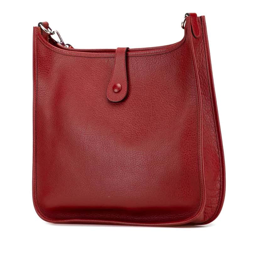 Hermès Fjord Evelyne GM Red Leather Good condition - Back View