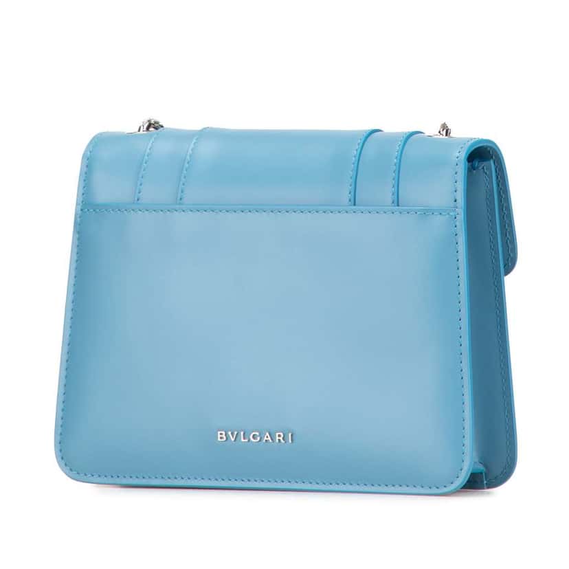 Bvlgari Leather Serpenti Forever Crossbody Blue Leather Good condition - Back View