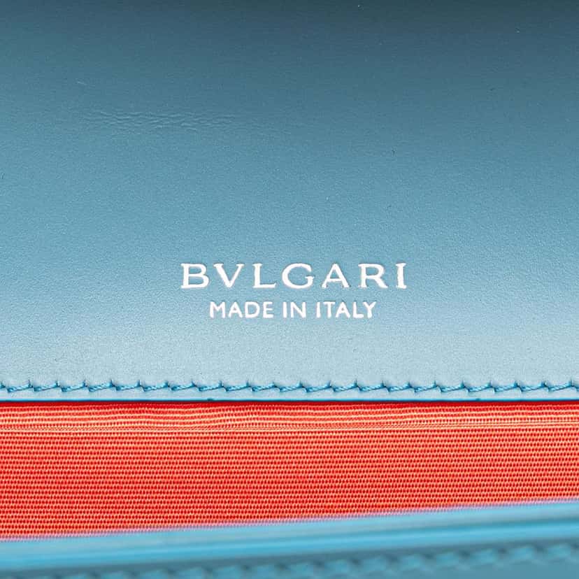 Bvlgari Leather Serpenti Forever Crossbody Blue Leather Good condition - Box View