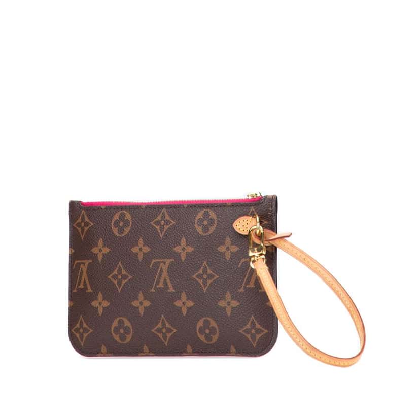 Louis Vuitton Monogram Neverfull Pouch Brown Canvas Good condition - Back View