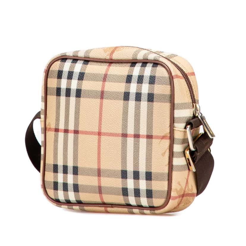 Burberry Haymarket Check Canvas Crossbody Brown Canvas Good condition - Back View