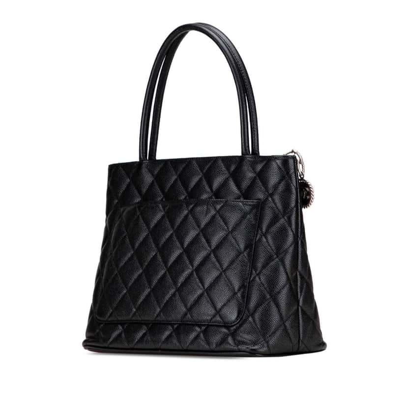Chanel Caviar Medallion Tote Black Leather Good condition - Back View