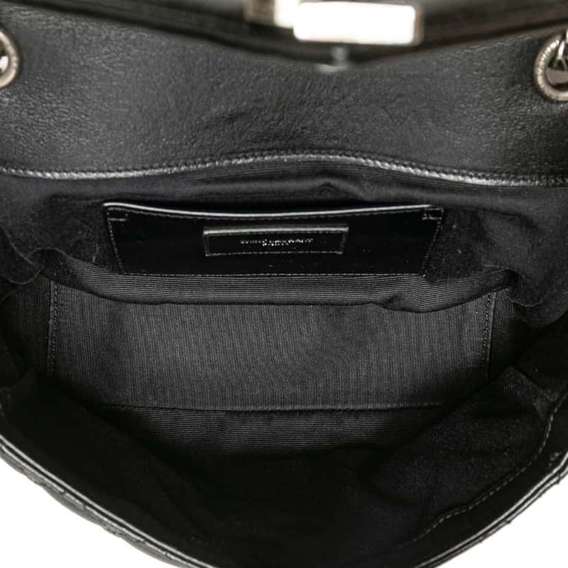 Saint Laurent Medium Sheepskin Triquilt Monogram College Bag Black Leather Good condition - Model View