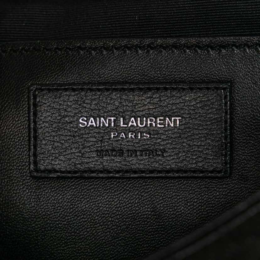 Saint Laurent Medium Sheepskin Triquilt Monogram College Bag Black Leather Good condition - Box View