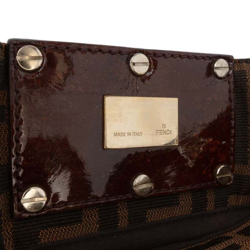 Fendi Small Zucca Canvas Mia Chain Tote Brown Canvas Good condition - Box View