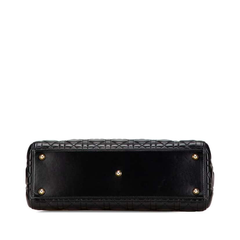 Dior Large Lambskin Cannage Lady Dior Black Leather Good condition - Inside View