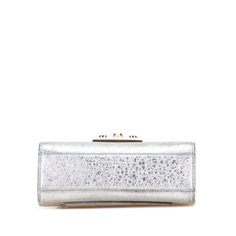 Gucci Small Metallic Leather Padlock Crossbody Silver Leather Good condition - Inside View