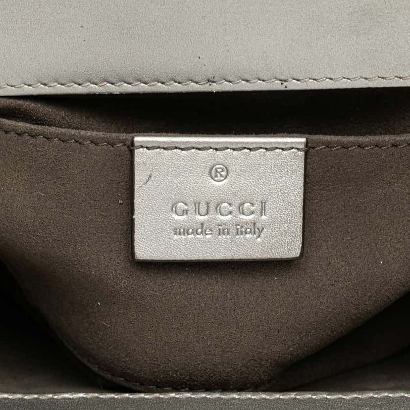 Gucci Small Metallic Leather Padlock Crossbody Silver Leather Good condition - Box View