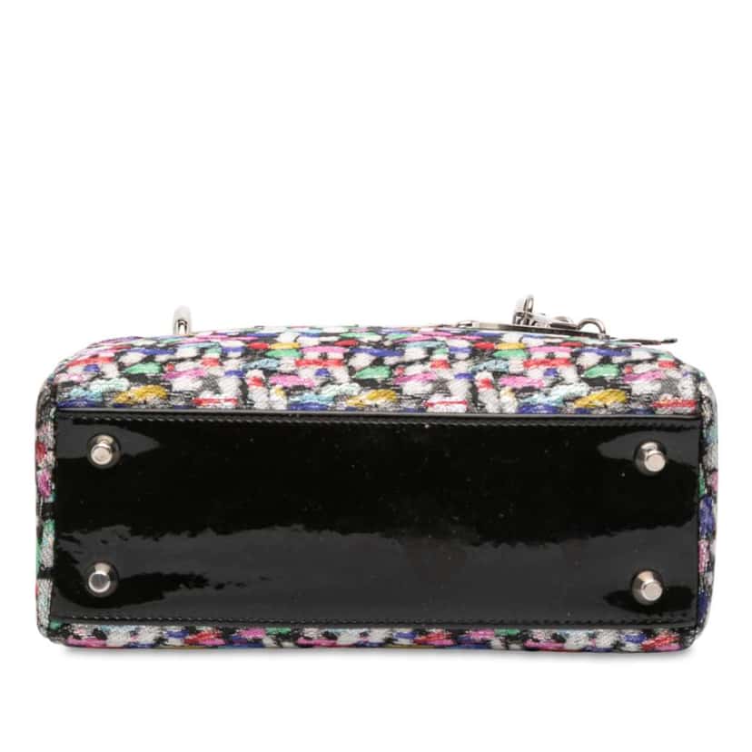 Dior Mini Multicolor Metallic Fabric and Patent Leather Lady Dior Black Polyester Good condition - Inside View