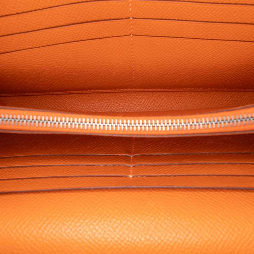 Hermès Epsom Kelly Longue Wallet Orange Leather Fair condition - Model View