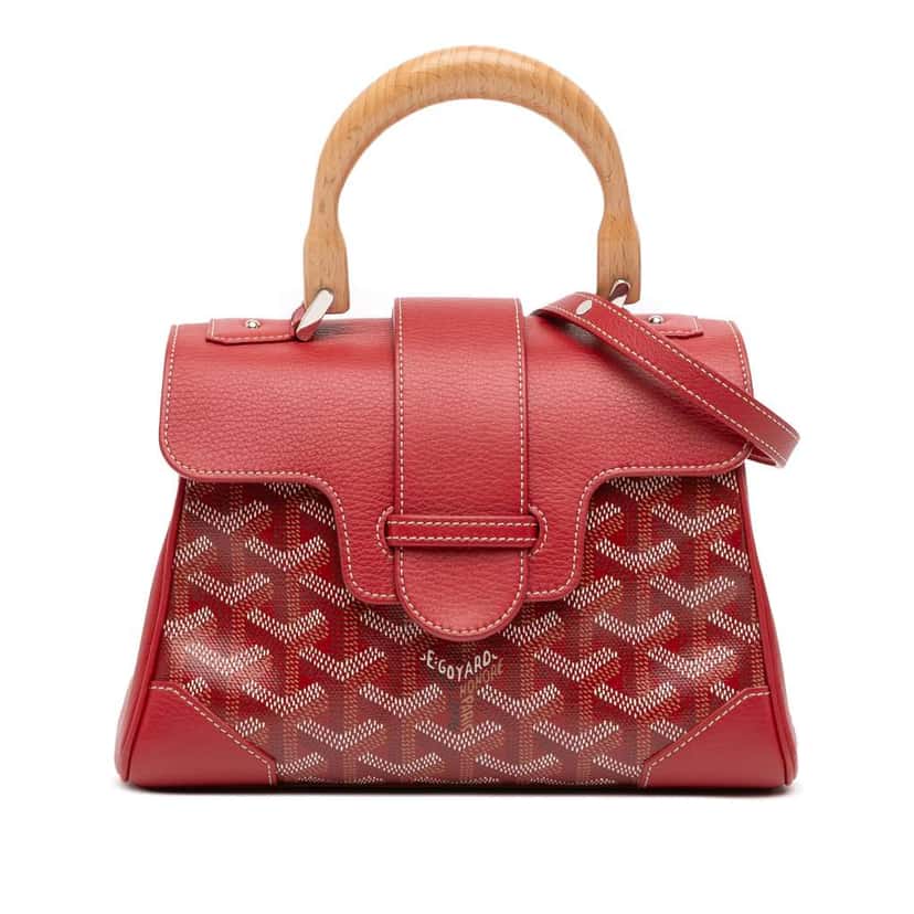 Goyard Mini Goyardine Saigon Souple Red Canvas Good condition - Front View