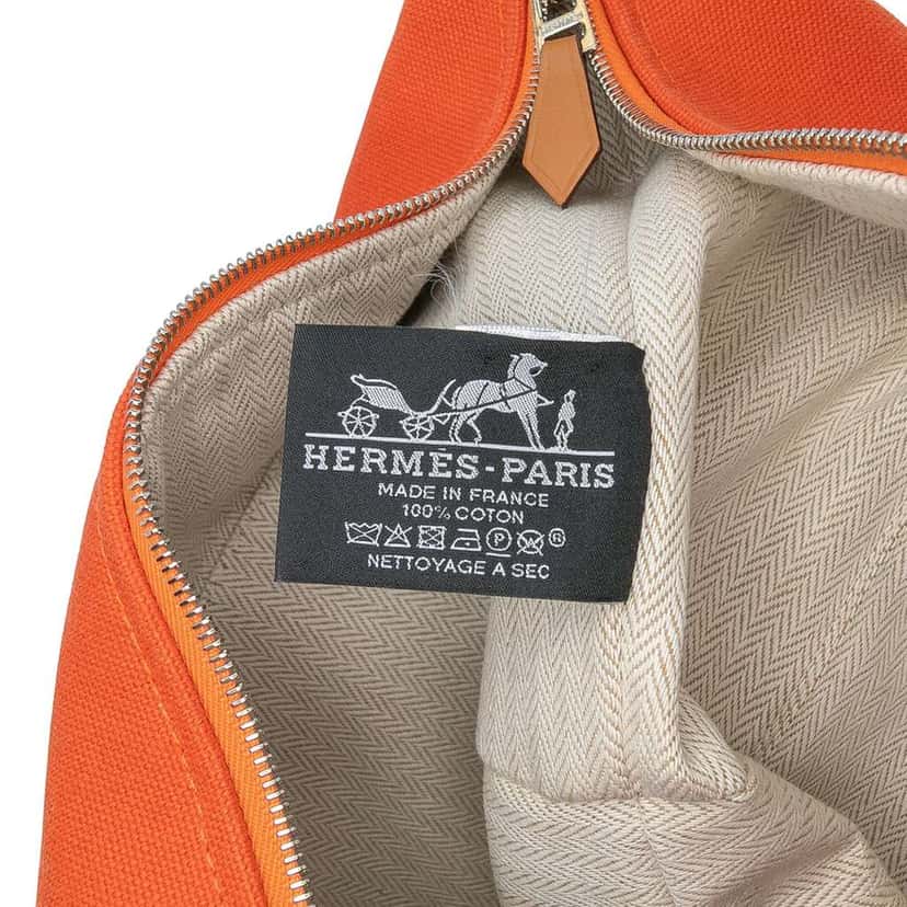 Hermès Large Canvas Bride A Brac Case Orange Canvas Good condition - Box View