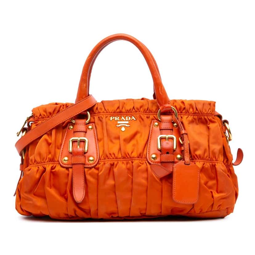 Prada Tessuto Gaufre Satchel Orange Good condition - Front View
