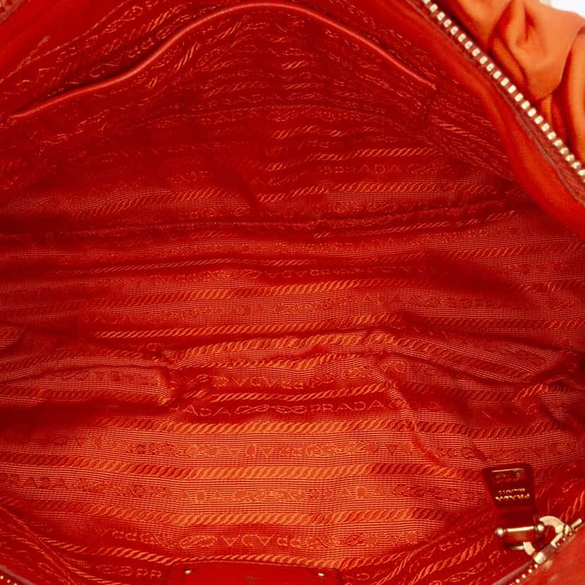 Prada Tessuto Gaufre Satchel Orange Good condition - Model View
