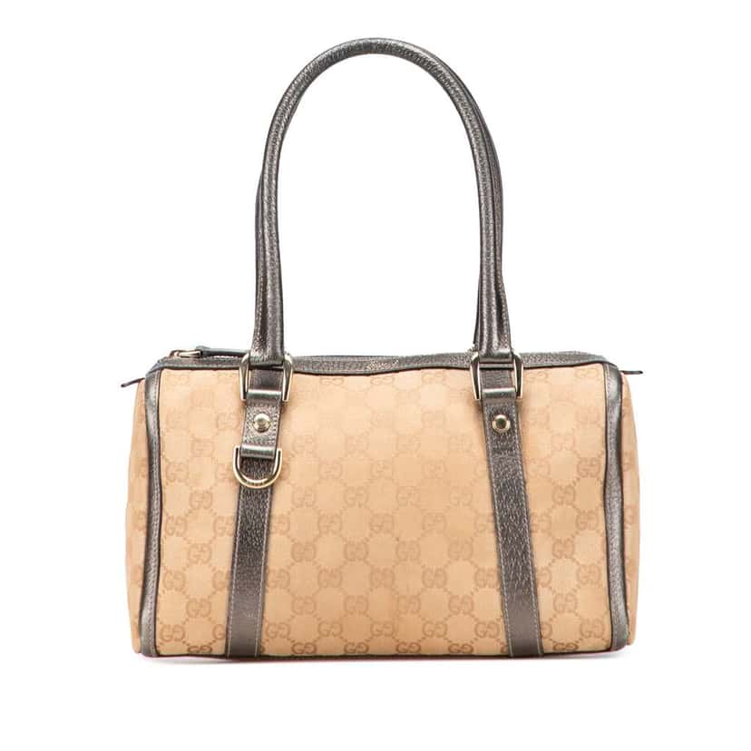 Gucci GG Canvas Abbey D Ring Boston Bag Brown Canvas Good condition - Front View