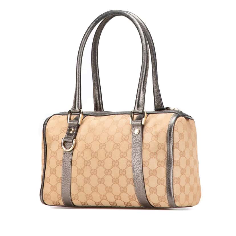 Gucci GG Canvas Abbey D Ring Boston Bag Brown Canvas Good condition - Back View