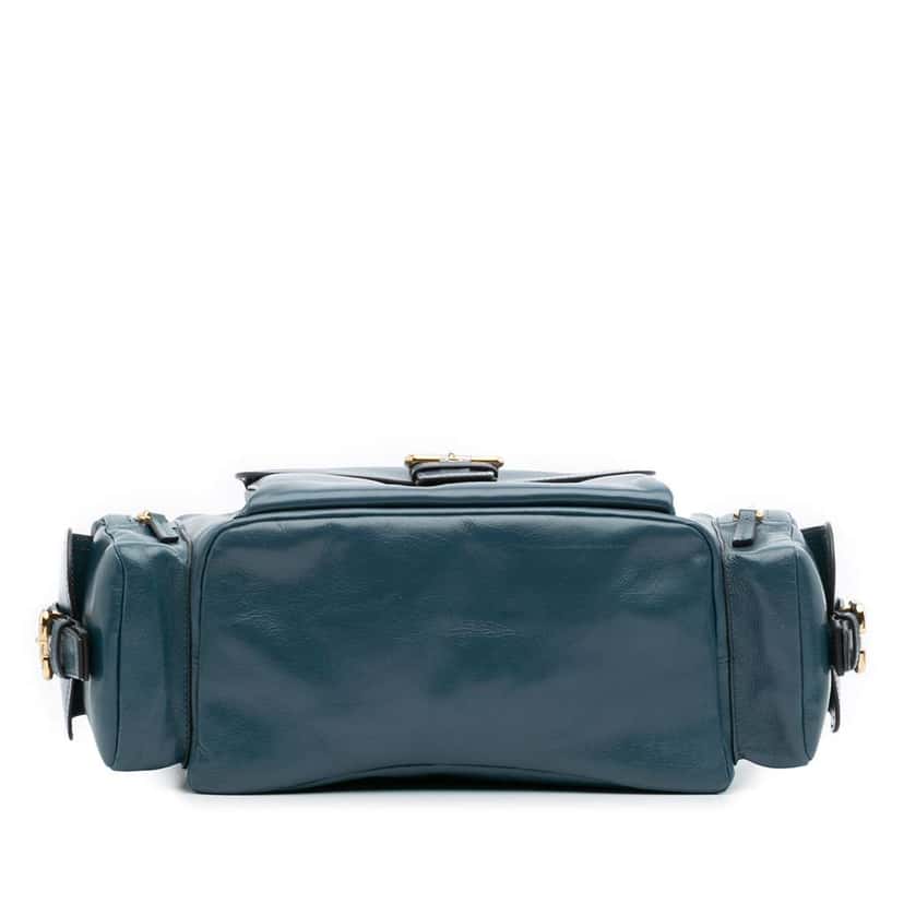 Chloé Shiny Leather Camera Bag Blue Leather Good condition - Inside View