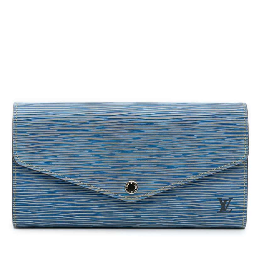 Louis Vuitton Epi Denim Sarah Wallet Blue Leather Good condition - Front View