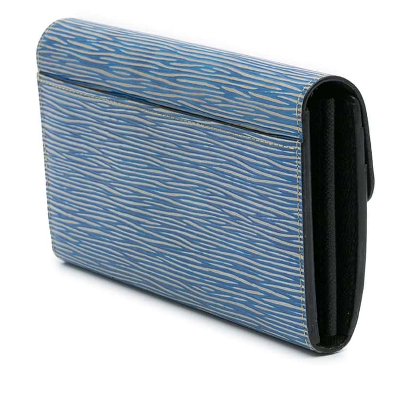 Louis Vuitton Epi Denim Sarah Wallet Blue Leather Good condition - Back View