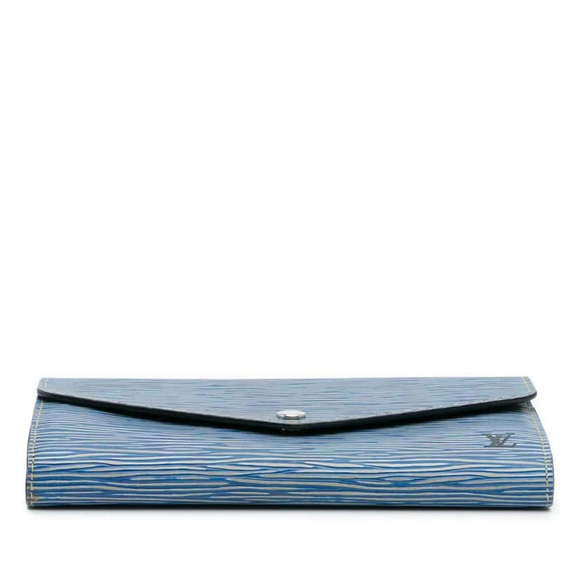 Louis Vuitton Epi Denim Sarah Wallet Blue Leather Good condition - Inside View