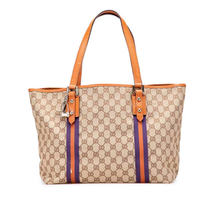 Gucci Large GG Canvas Jolicoeur Tote Brown Canvas Good condition - Front View